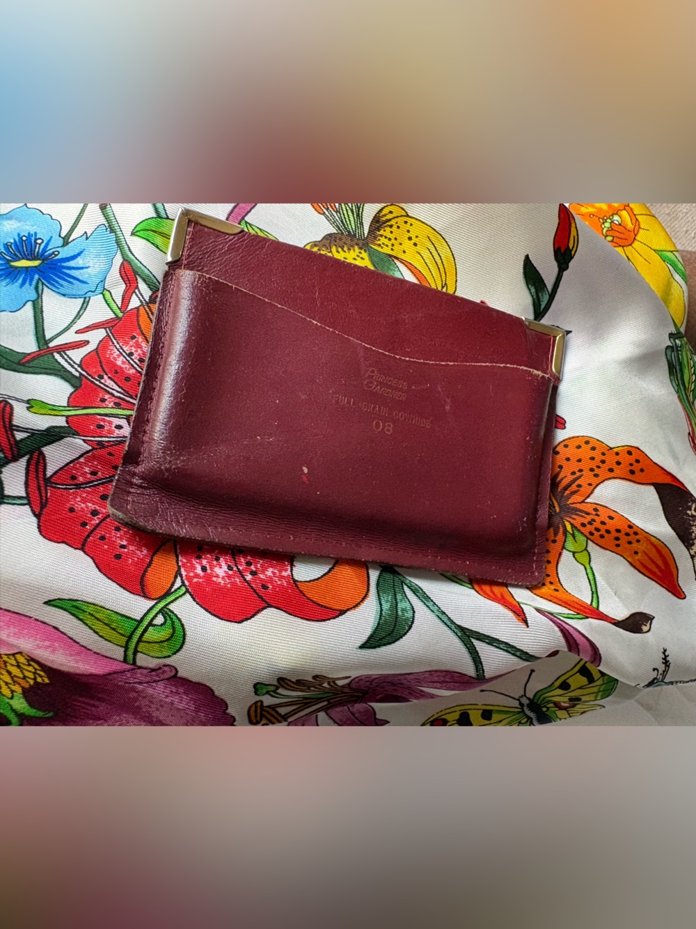 Princess Burgundy vintage Leather Coin Purse